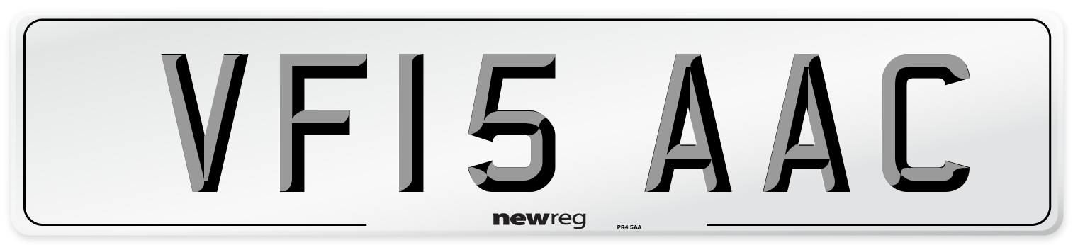 VF15 AAC Number Plate from New Reg